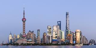 Pudong’s waterfront skyline seen from the Bund in Shanghai.